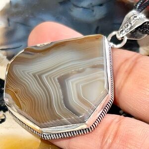 Beautiful Banded Agate Pendant 2 1/4”